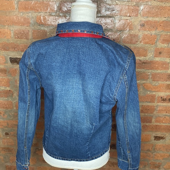 Women’s unique blue denim jacket for women size medium vintage bling - Picture 7 of 12